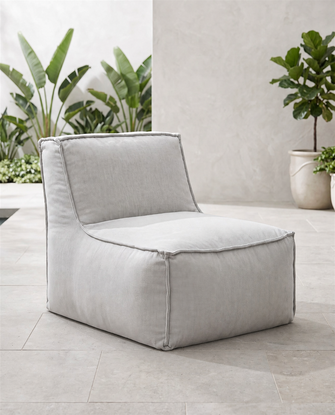 Cove outdoor lounge chair in Canvas Granite Sunbrella fabric